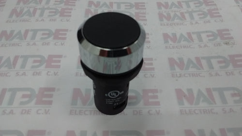 BOTON PULSADOR COMPACTO NO ILUMINADO NEGRO C/BISEL METALICO ABB 1SFA619100R3076 1NA/1NC 22 MM