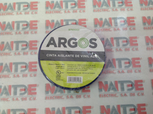CINTA AISLAR ARGOS #9750053 DE 3/4 PULG X 18 MTS 600 V PLASTICA COLOR AZUL