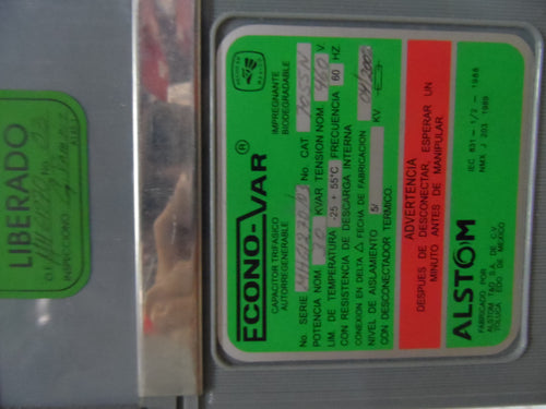 BANCO DE CAPACITORES TRIFASICO ECONO-VAR (ALSTON) CAT7055N DE 5 KVR