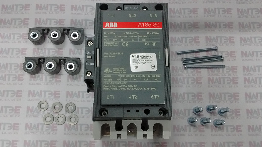 CONTACTOR ABB  A185-30-11 BOBINA 440-460 VCA. CAT.1SFL491001R8711