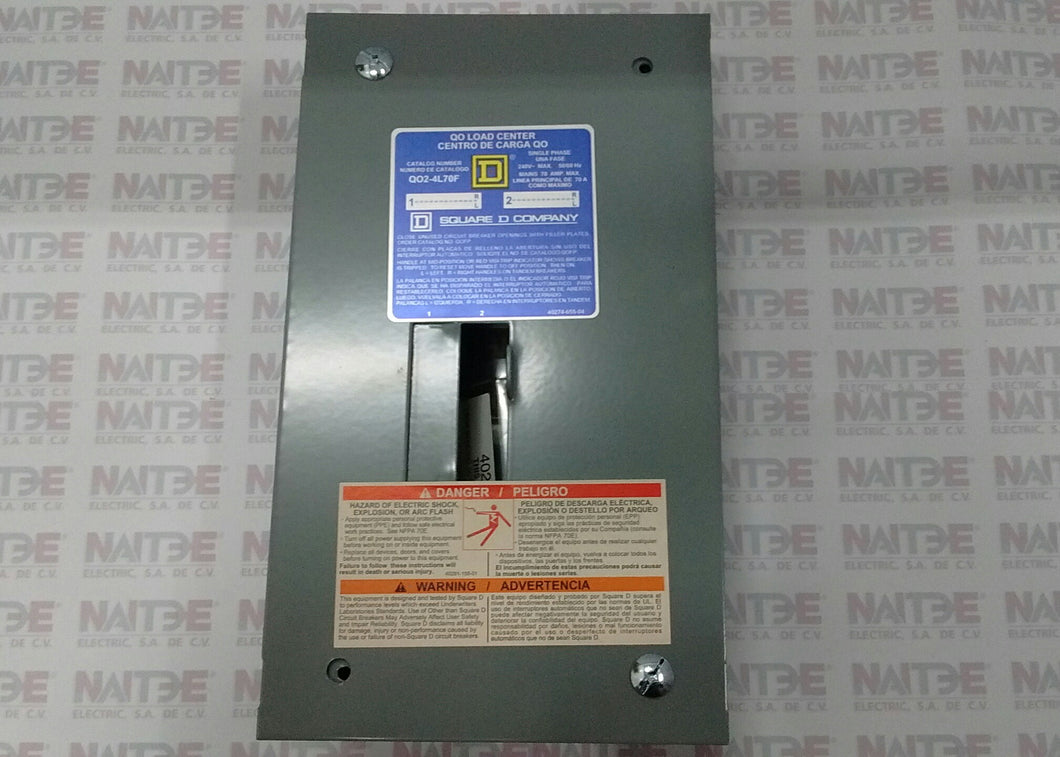 CENTRO DE CARGA SQUARE D QO2, 70 AMP,  EMPOTRAR, INDUSTRIAL