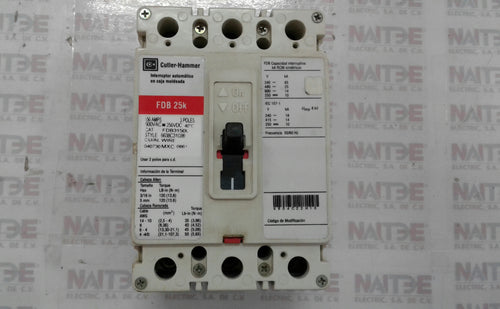 INTERRUPTOR TERMO CUTLER HAMMER FDB-3150 150 AMP  3 P 600V 40C