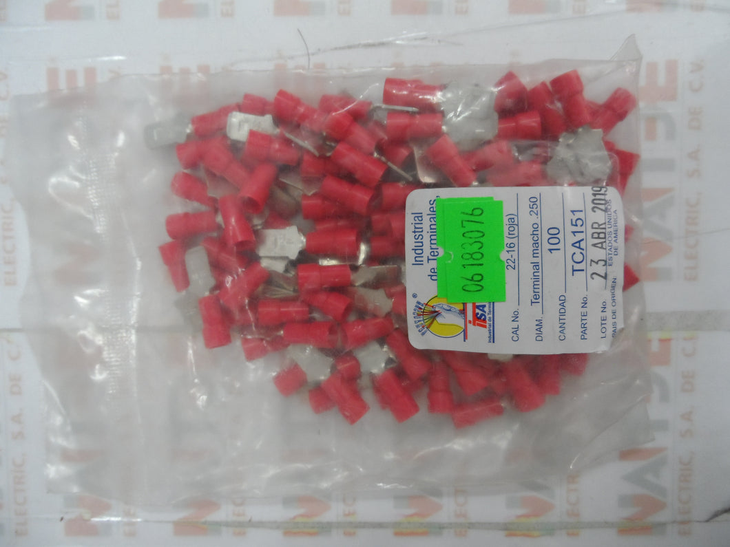 TERMINAL MACHO ROJA TCA151 MPR 250 CAL 22-16