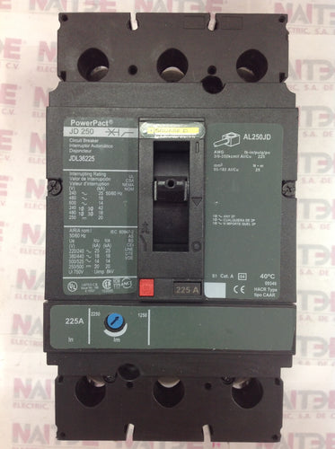INTERRUPTOR TERMO. SQUARE D KAL36225, 3P, 225 AMP, 600 V, 18 kA ( NVO MODELO JDL36225 )