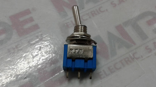 INTERRUPTOR DE COLILLA MTS-1 1P 1T 5 AMP 127V/ 3 AMP 250 V PLATA/AZUL