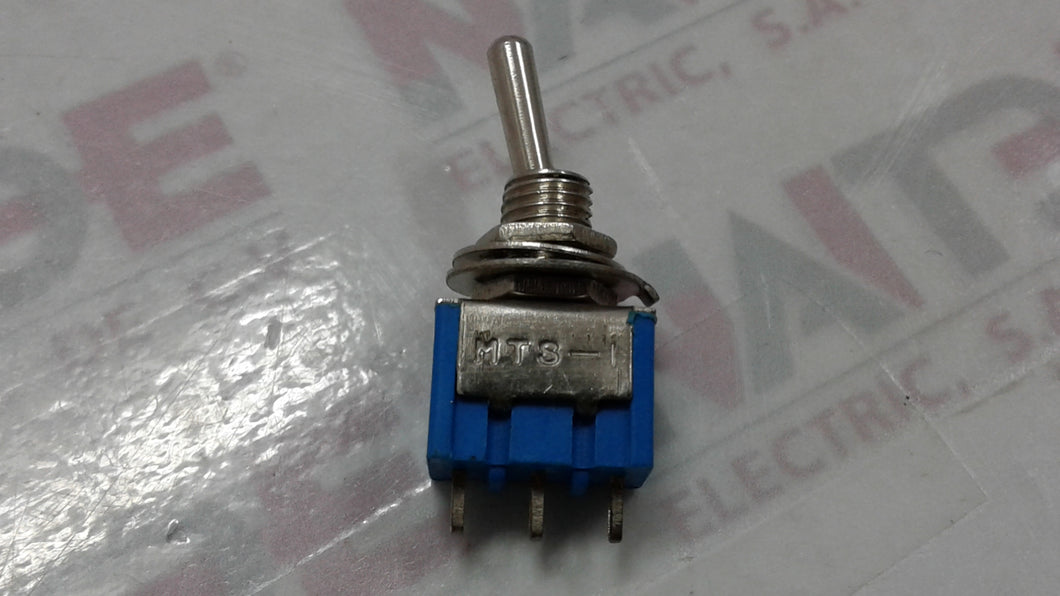 INTERRUPTOR DE COLILLA MTS-1 1P 1T 5 AMP 127V/ 3 AMP 250 V PLATA/AZUL