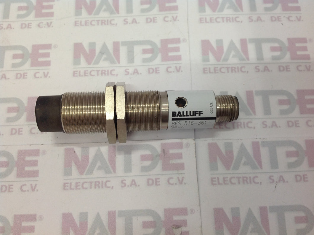 SENSOR INDUCTIVO BALLUFF BES-516-361-S4-C M18 10-30 VDC NPN DS 8MM NO RAZANTE 3 HILOS C/ONECTOR M12