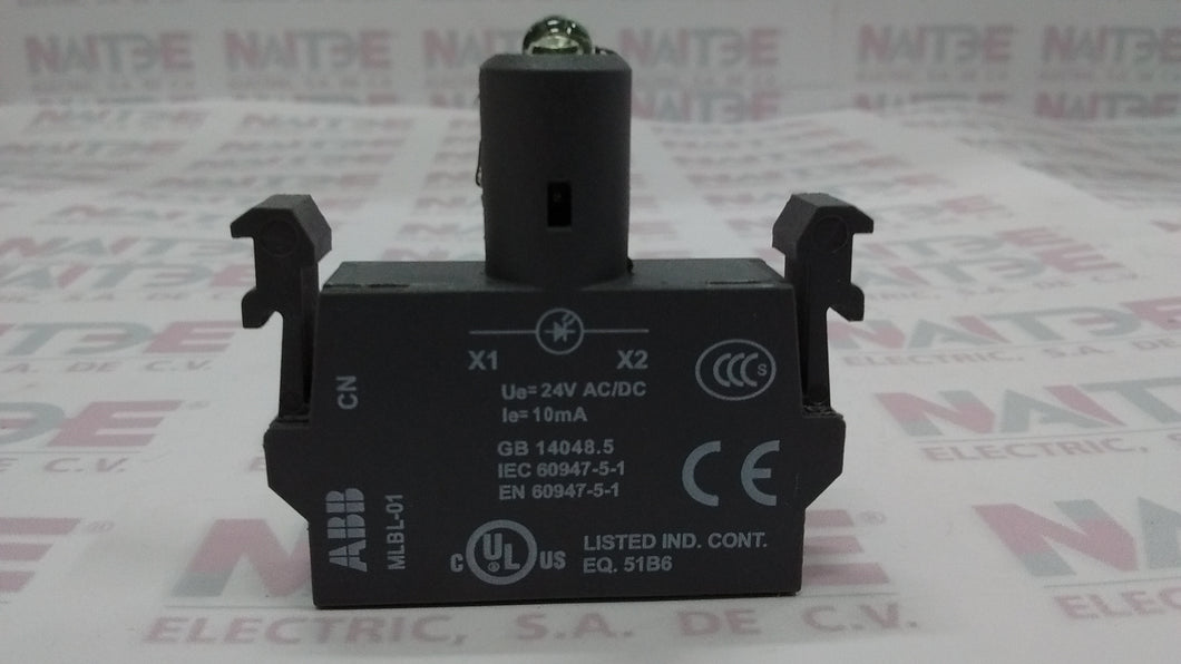 BLOCK C/LED VERDE ABB 1SFA611621R1012, TIPO MLBL-01G, 24 V CA/CD